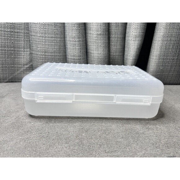 SpaceMaker Retro Plastic Pencil Boxes Purple Clear Stackable Lot of 2 - Picture 11 of 13